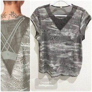 Lululemon Athletic Mesh Top For The Run Athleisure Workout Neutral Yoga